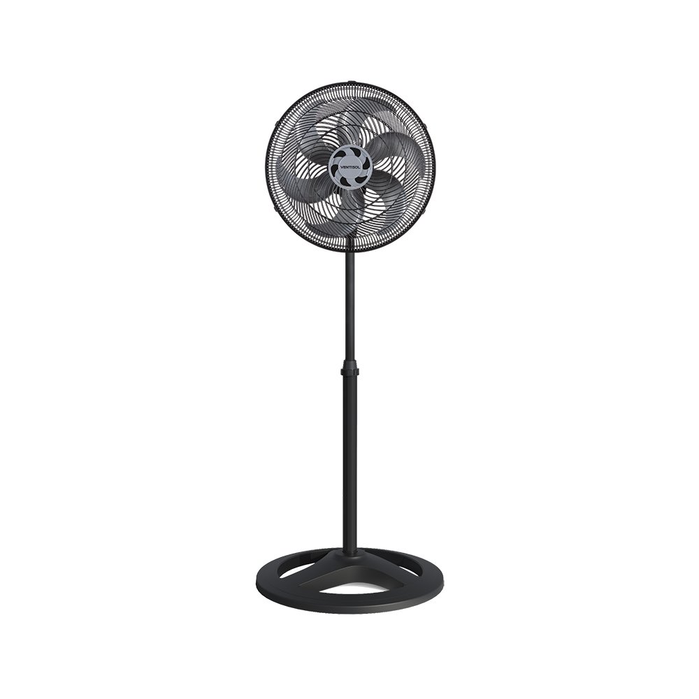Ventilador de Coluna Preto 40cm Turbo 6 Pás Oscilante - Ventisol