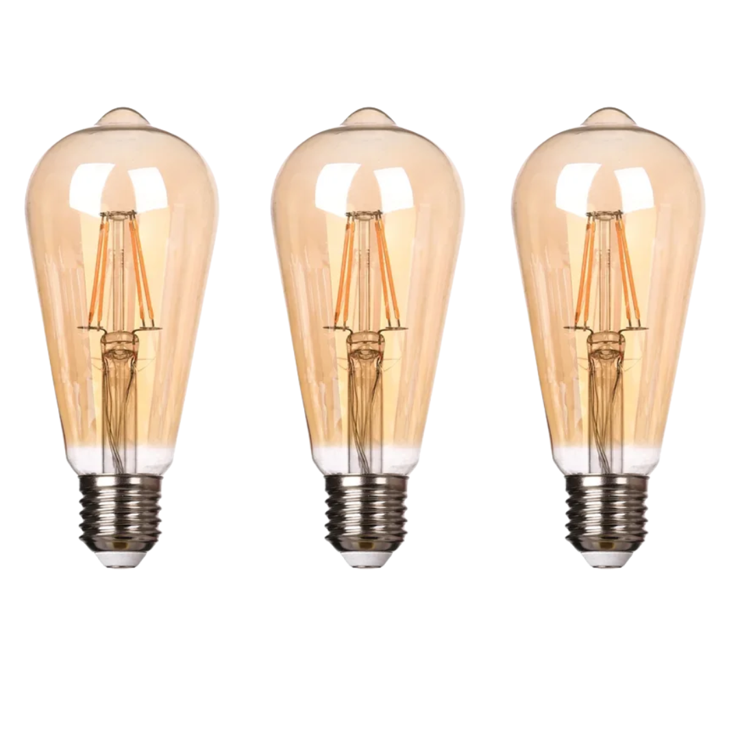 Lâmpada Filamento Led Retrô Amarela St64/ 4w Cor Da Luz Amarelo